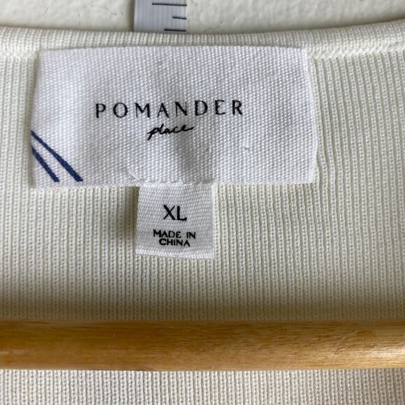 Tuckernuck Pomander Place Bixby Knit Mini Dress Ivory V Neck XL - Picture 12 of 14